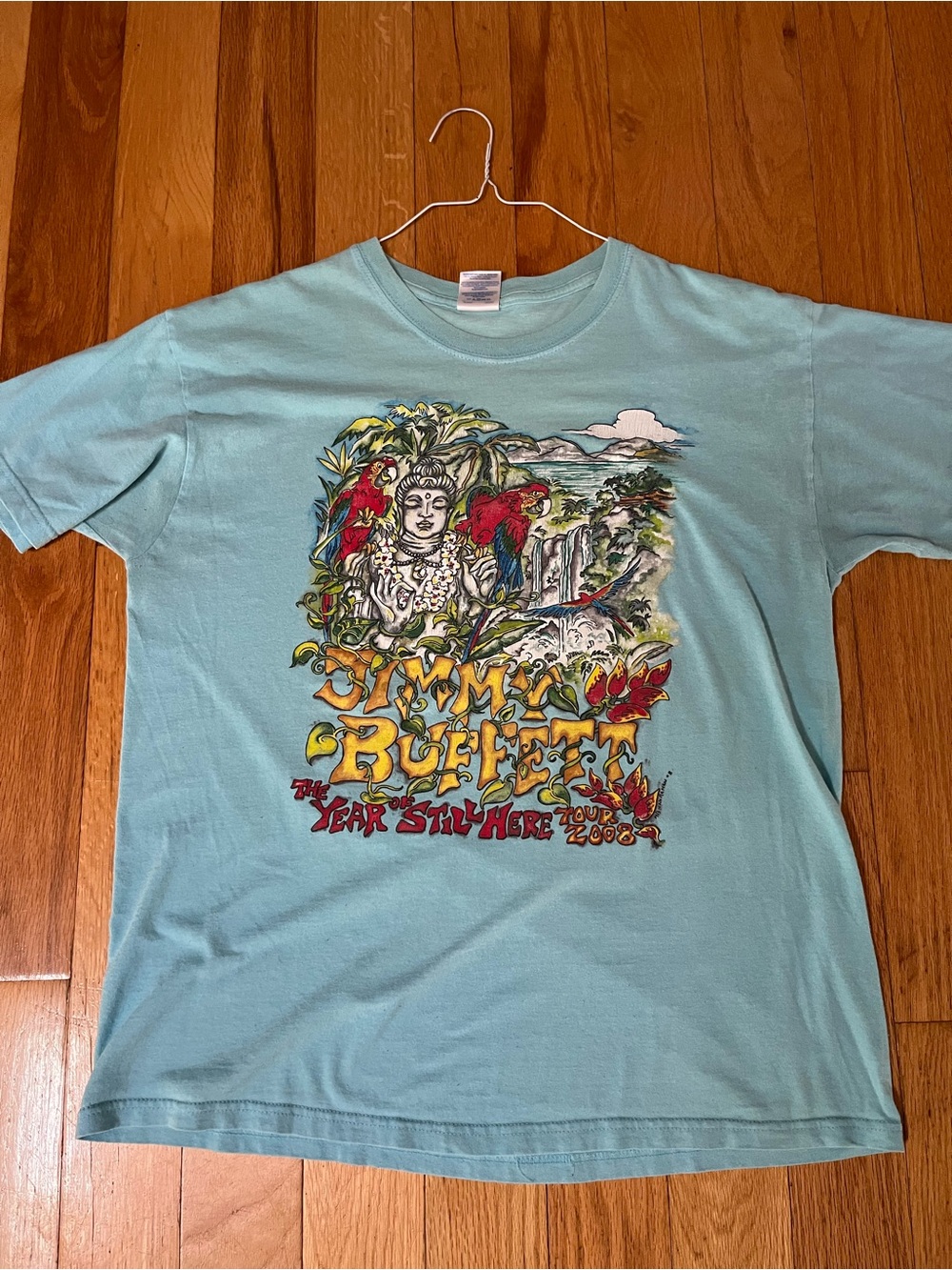VTG - Jimmy Buffett Light Blue Concert Tee - Tropical Band Shirt